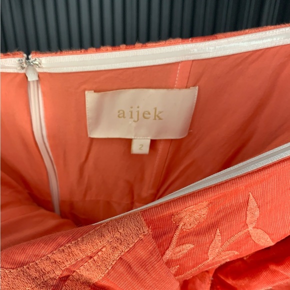 Women’s aijek salmon pinkish threaded silk linen blend tube top romper size 2 - Picture 3 of 4